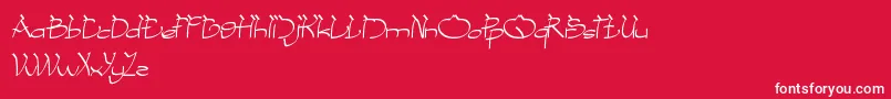 CobraOnCoconutTree-Schriftart – Weiße Schriften auf rotem Hintergrund
