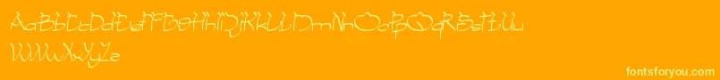 Fonte CobraOnCoconutTree – fontes amarelas em um fundo laranja