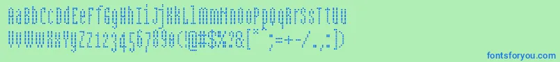 Bpdotscondensedsquare Font – Blue Fonts on Green Background