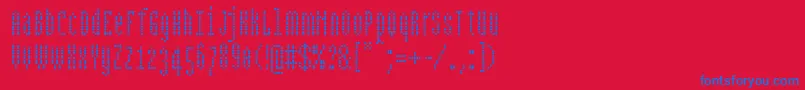 Шрифт Bpdotscondensedsquare – синие шрифты на красном фоне