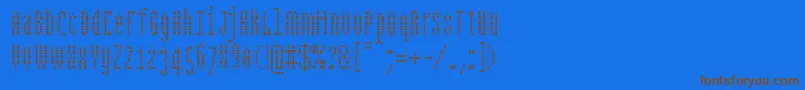 Bpdotscondensedsquare-fontti – ruskeat fontit sinisellä taustalla