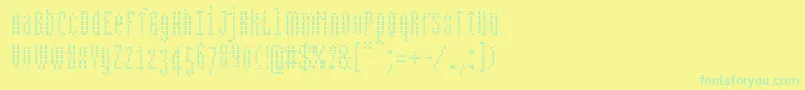 Шрифт Bpdotscondensedsquare – зелёные шрифты на жёлтом фоне