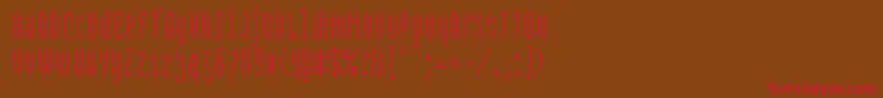 Bpdotscondensedsquare Font – Red Fonts on Brown Background
