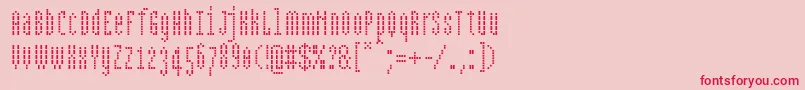 Bpdotscondensedsquare-Schriftart – Rote Schriften auf rosa Hintergrund