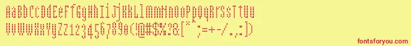フォントBpdotscondensedsquare – 赤い文字の黄色い背景