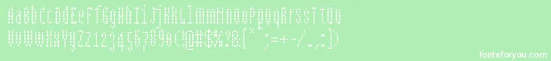 Bpdotscondensedsquare Font – White Fonts on Green Background