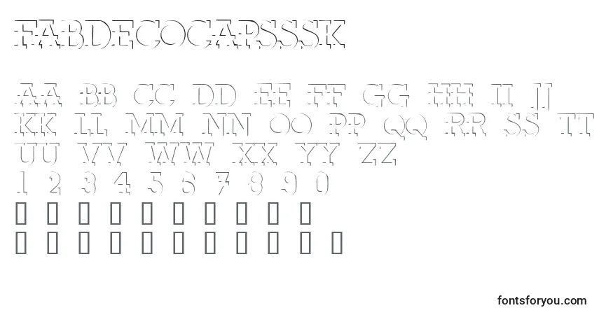 A fonte Fabdecocapsssk – alfabeto, números, caracteres especiais