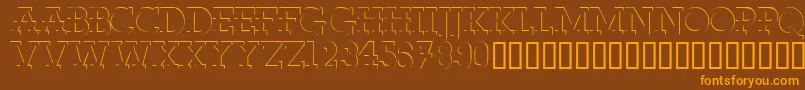 Fabdecocapsssk Font – Orange Fonts on Brown Background