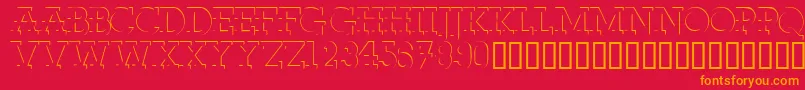 Fabdecocapsssk Font – Orange Fonts on Red Background