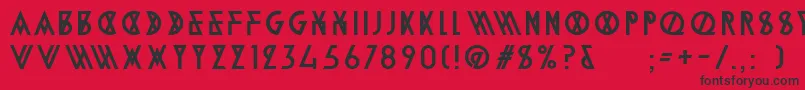 フォントAlpineTypefaceA2Regular – 赤い背景に黒い文字