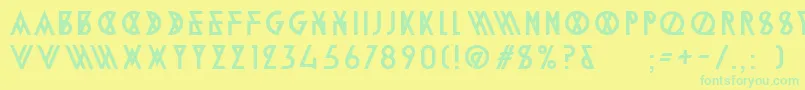 AlpineTypefaceA2Regular Font – Green Fonts on Yellow Background