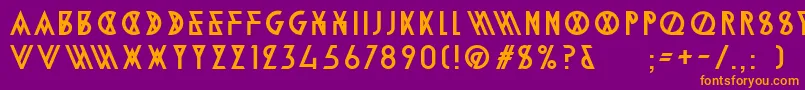 AlpineTypefaceA2Regular Font – Orange Fonts on Purple Background
