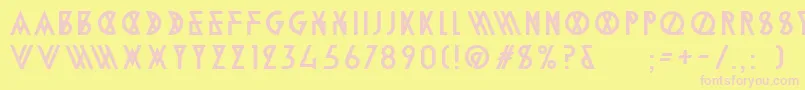 AlpineTypefaceA2Regular Font – Pink Fonts on Yellow Background