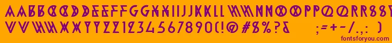 AlpineTypefaceA2Regular Font – Purple Fonts on Orange Background