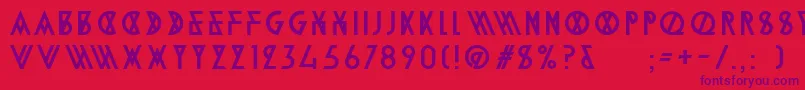 AlpineTypefaceA2Regular Font – Purple Fonts on Red Background