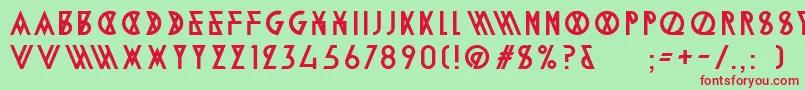 AlpineTypefaceA2Regular Font – Red Fonts on Green Background