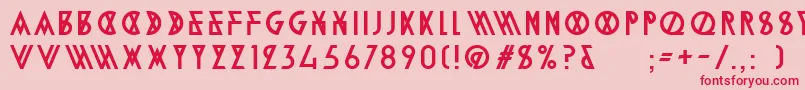 フォントAlpineTypefaceA2Regular – ピンクの背景に赤い文字