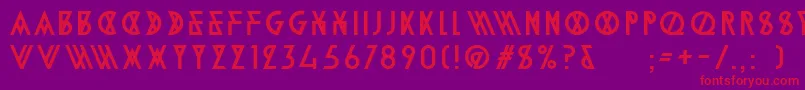 AlpineTypefaceA2Regular Font – Red Fonts on Purple Background