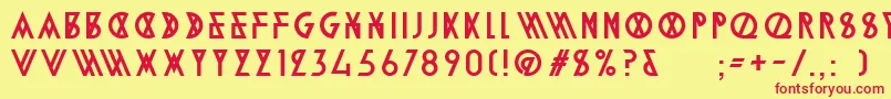 AlpineTypefaceA2Regular Font – Red Fonts on Yellow Background