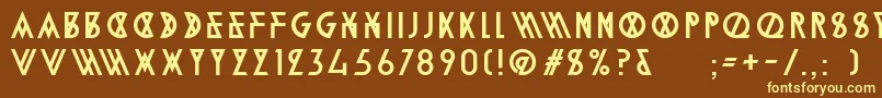 Шрифт AlpineTypefaceA2Regular – жёлтые шрифты на коричневом фоне