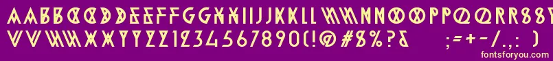AlpineTypefaceA2Regular Font – Yellow Fonts on Purple Background