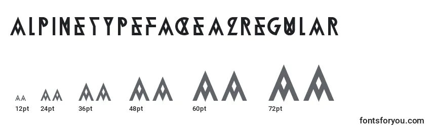Größen der Schriftart AlpineTypefaceA2Regular