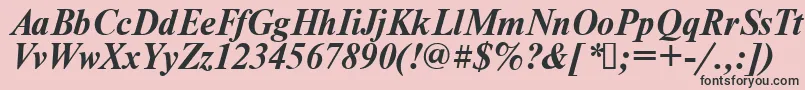 Times.KzBoldItalic Font – Black Fonts on Pink Background