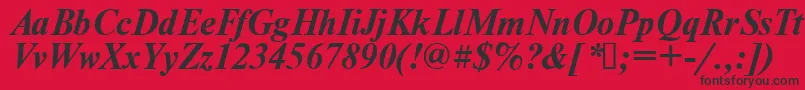 Times.KzBoldItalic Font – Black Fonts on Red Background