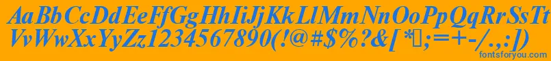 Times.KzBoldItalic Font – Blue Fonts on Orange Background