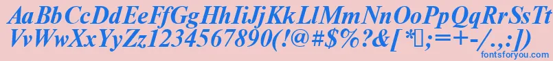 Times.KzBoldItalic-Schriftart – Blaue Schriften auf rosa Hintergrund