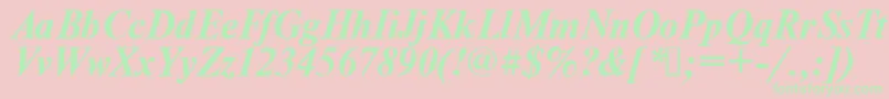 Times.KzBoldItalic Font – Green Fonts on Pink Background