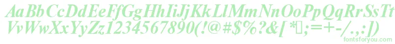 Times.KzBoldItalic Font – Green Fonts on White Background