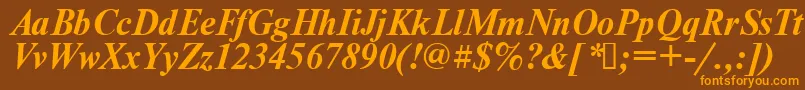 Times.KzBoldItalic Font – Orange Fonts on Brown Background