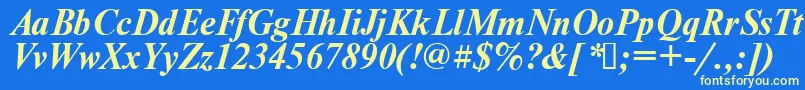 Times.KzBoldItalic Font – Yellow Fonts on Blue Background