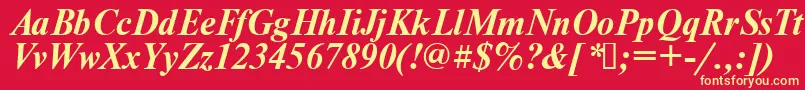 Times.KzBoldItalic Font – Yellow Fonts on Red Background