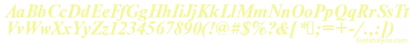 Times.KzBoldItalic Font – Yellow Fonts on White Background