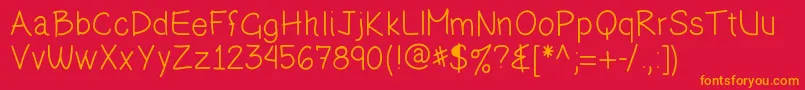 Olihand Font – Orange Fonts on Red Background