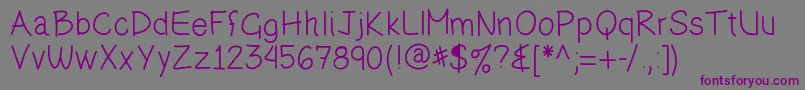 Weitere Informationen zur Olihand-Schriftart Olihand-Schriftart – Violette Schriften auf grauem Hintergrund