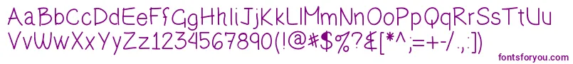 Weitere Informationen zur Olihand-Schriftart Olihand-Schriftart – Violette Schriften auf weißem Hintergrund