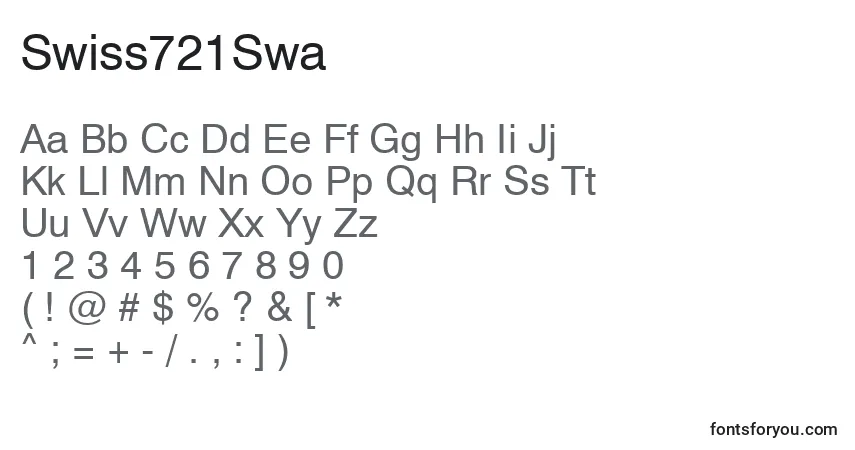 Czcionka Swiss721Swa – alfabet, cyfry, specjalne znaki