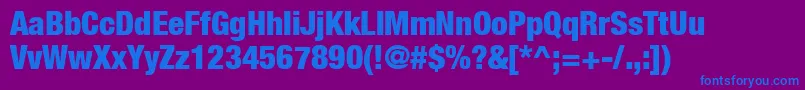 HelveticaNeueCondensedBlack Font – Blue Fonts on Purple Background