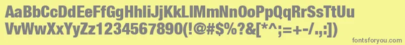 HelveticaNeueCondensedBlack Font – Gray Fonts on Yellow Background