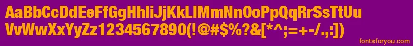 HelveticaNeueCondensedBlack Font – Orange Fonts on Purple Background