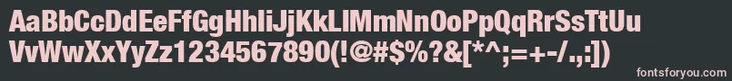 Czcionka HelveticaNeueCondensedBlack – różowe czcionki na czarnym tle