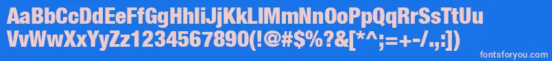 HelveticaNeueCondensedBlack Font – Pink Fonts on Blue Background