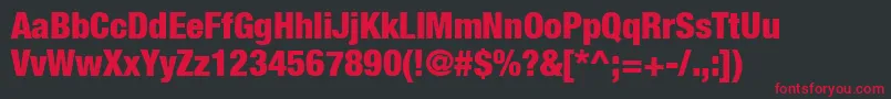 HelveticaNeueCondensedBlack Font – Red Fonts on Black Background
