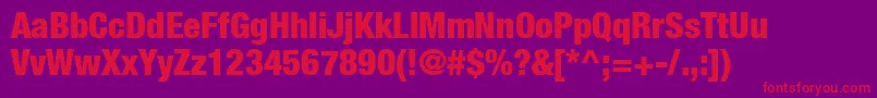 HelveticaNeueCondensedBlack Font – Red Fonts on Purple Background
