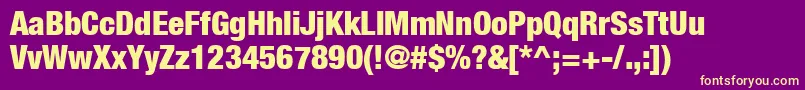 HelveticaNeueCondensedBlack Font – Yellow Fonts on Purple Background