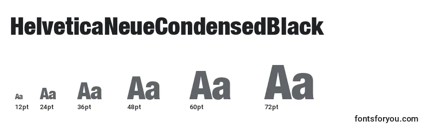 Größen der Schriftart HelveticaNeueCondensedBlack