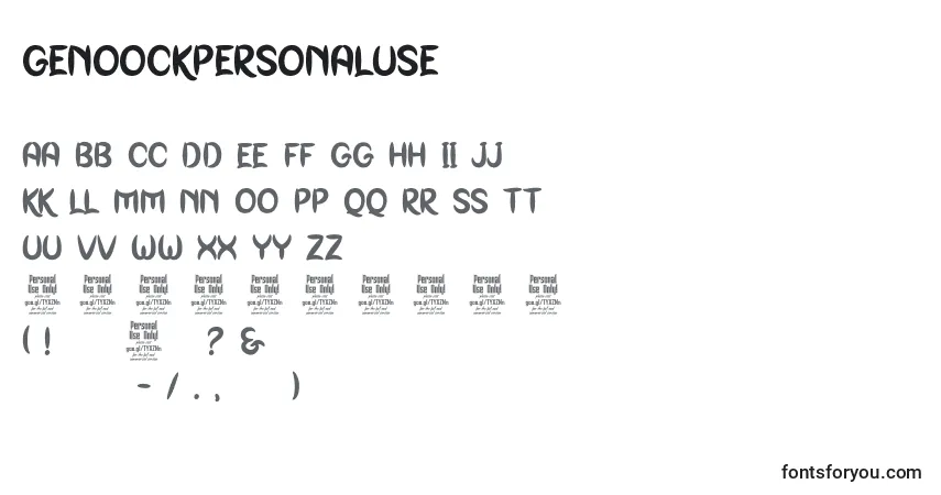 A fonte GenoockPersonalUse – alfabeto, números, caracteres especiais